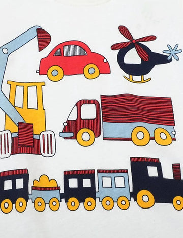 Cartoon Excavator Printed T-shirt - Mini Taylor